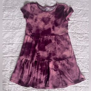Stylish Kids Dress in Pink Tie-Dye